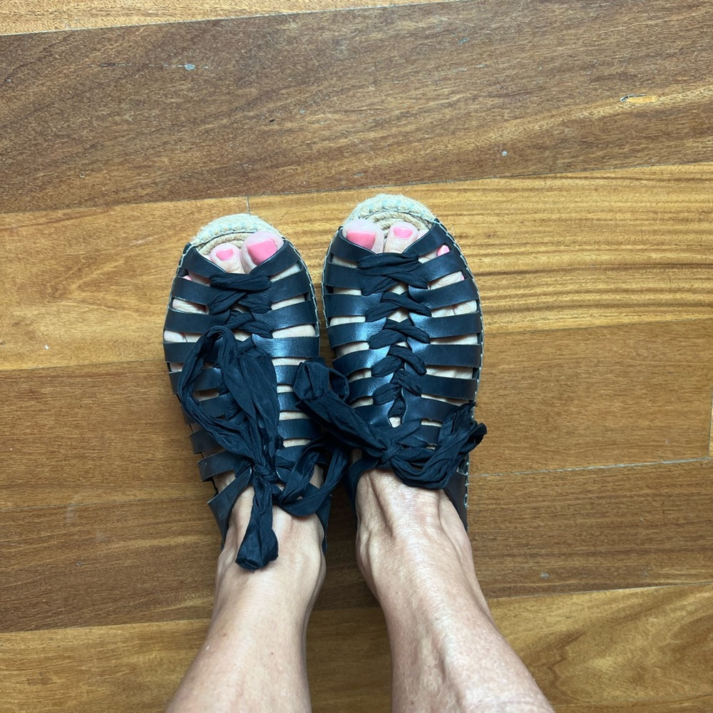 Rebecca Minkoff Black Woven Sandals